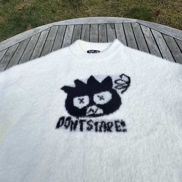 Sanrio Badtz Maru Forever 21 Hello Kitty Sweater Womens 3X Ivory NWOT Oversized - Picture 3 of 16